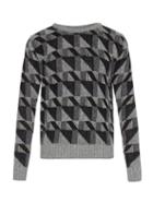 Saint Laurent Graphic Lurex And Wool-blend Sweater