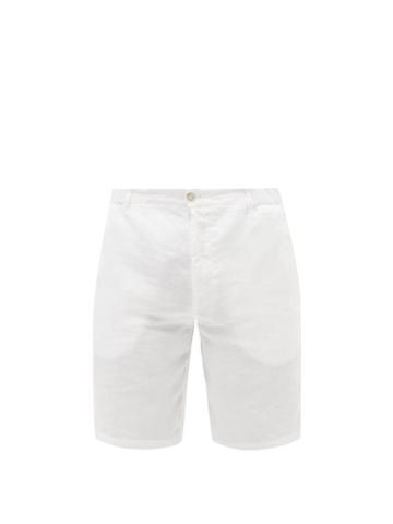 120 Lino 120% Lino - Linen-hopsack Shorts - Mens - White