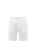 120 Lino 120% Lino - Linen-hopsack Shorts - Mens - White