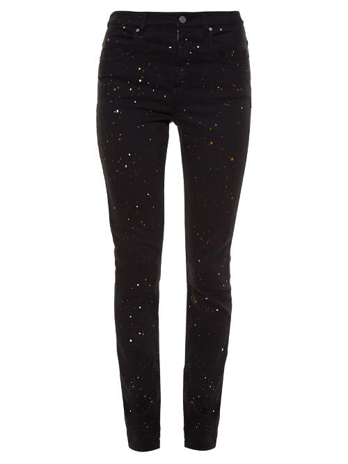 Isabel Marant Étoile Ennet Paint Splash-print High-rise Skinny Jeans