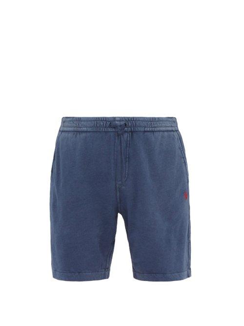 Matchesfashion.com Polo Ralph Lauren - Logo Embroidered Washed Cotton Jersey Shorts - Mens - Navy