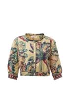 Emporio Sirenuse - Rosei Palm-print Cotton-canvas Blouse - Womens - Grey Print