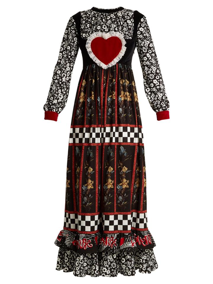 Blue Roses Falabella Ruffled Crepe Dress