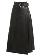 Matchesfashion.com Dodo Bar Or - Stella Horsebit Buckle Leather Midi Skirt - Womens - Black