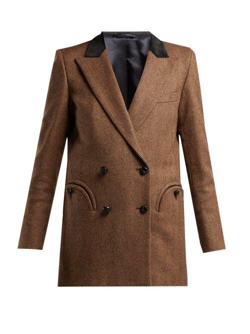 Matchesfashion.com Blaz Milano - Lady Anne Herringbone Wool Blazer - Womens - Brown
