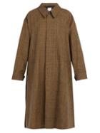 Matchesfashion.com Deveaux - Single Breasted Cotton Blend Tartan Coat - Mens - Beige