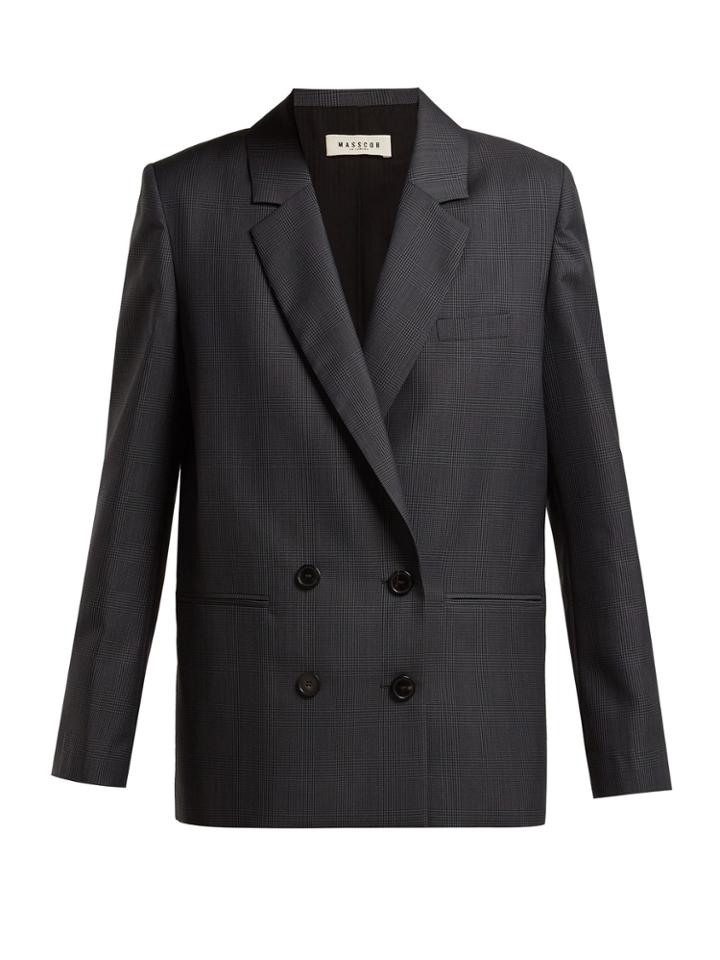 Masscob Liv Prince Of Wales-checked Wool-blend Blazer