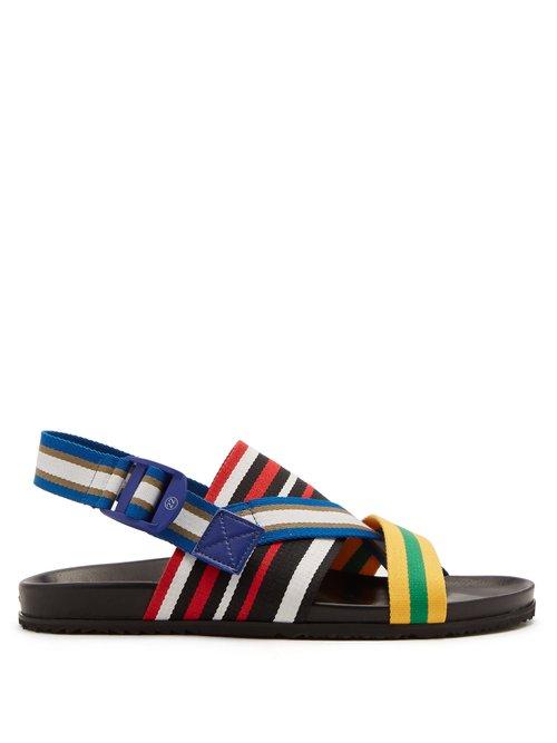Matchesfashion.com Maison Margiela - Multi Strap Canvas And Leather Sandals - Mens - Multi