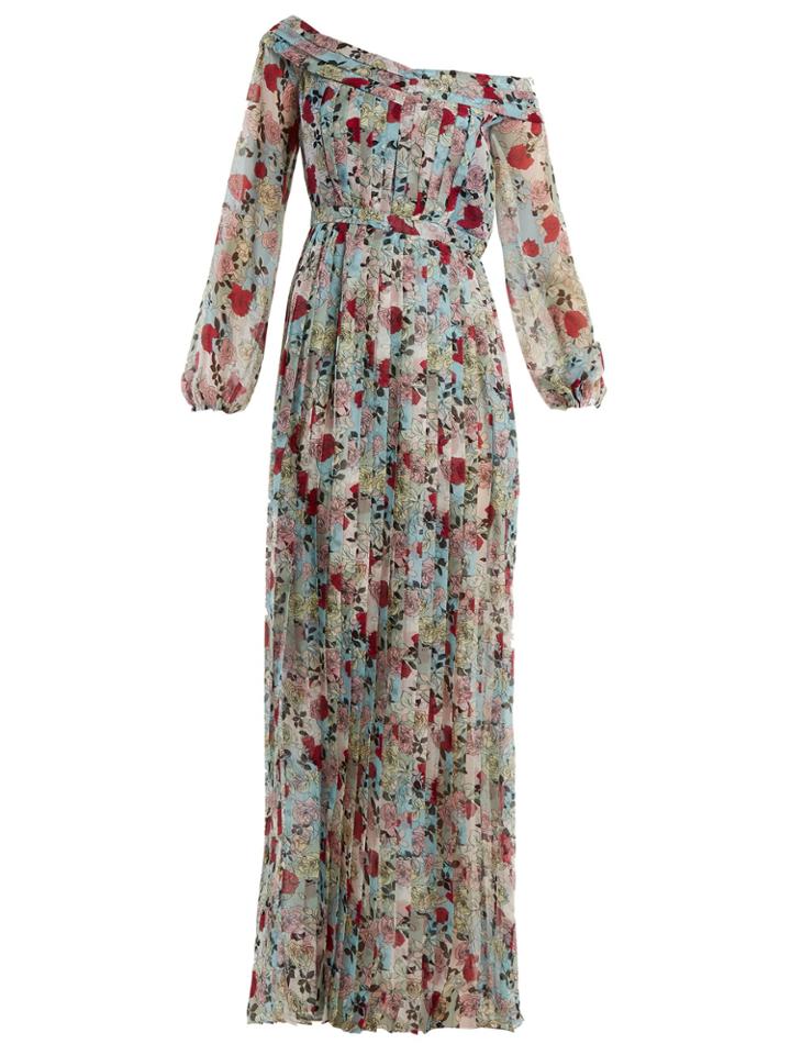 Raquel Diniz Esther Off-the-shoulder Floral-print Gown