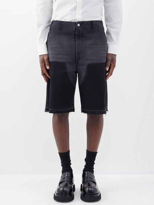 Mm6 Maison Margiela - Overdyed Denim Shorts - Mens - Black