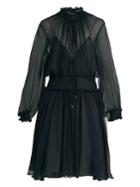 Chloé Smocked Silk-crepon Dress