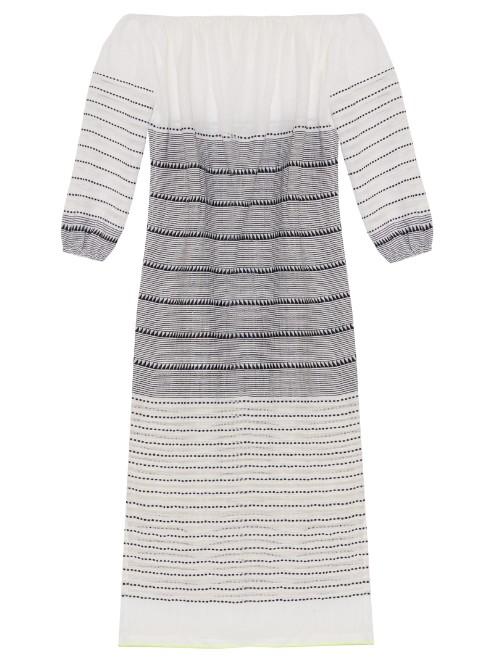 Lemlem Almaz Striped Off-the-shoulder Dress