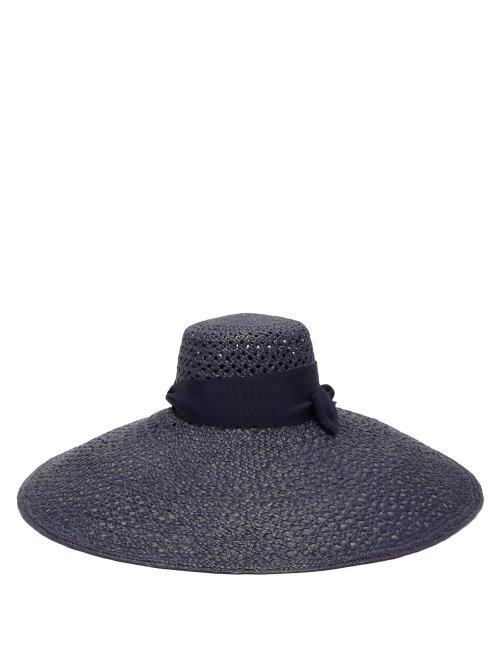 Matchesfashion.com Lola Hats - Grand Rise And Shine Straw Hat - Womens - Navy