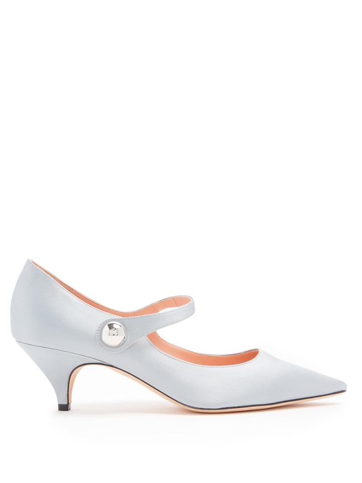 Rochas Point-toe Mary-jane Satin Pumps