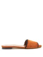 Tabitha Simmons Sprinkles Ric-rac Trimmed Suede Slides