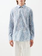 Etro - Paisley-print Cotton-poplin Shirt - Mens - Light Blue