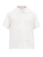 Matchesfashion.com Thom Browne - Short Sleeved Cotton Polo Shirt - Mens - White