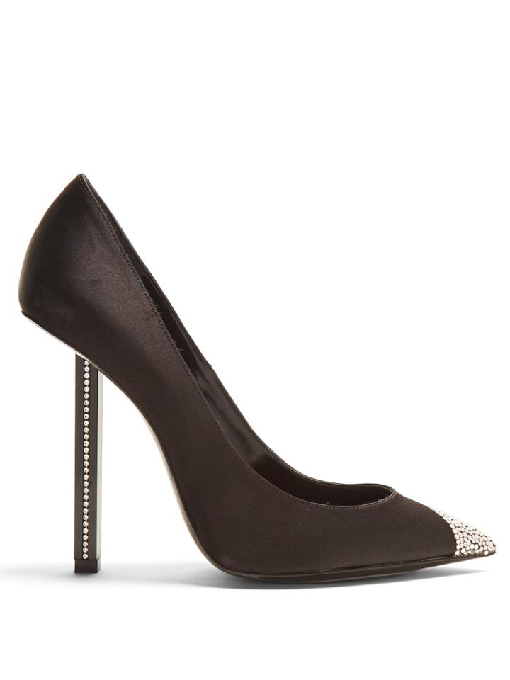 Saint Laurent Tower Point-toe Crystal-embellished Pumps
