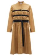 Matchesfashion.com Molly Goddard - Louis Single-breasted Gathered Cotton Coat - Womens - Camel