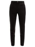Matchesfashion.com Burberry - Lambskin Panel Stretch Crepe Trousers - Womens - Black
