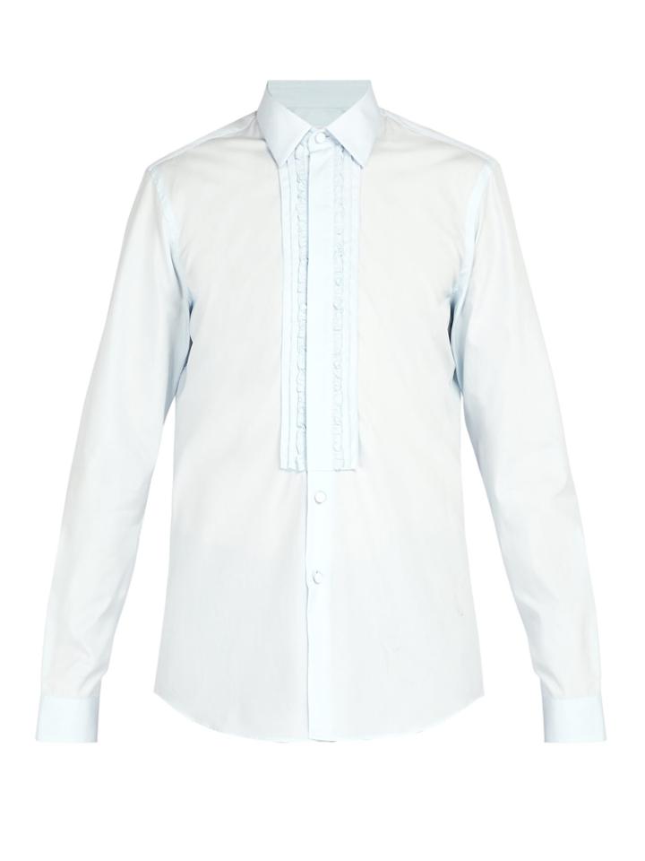 Prada Slim-fit Ruffle-trim Dinner Shirt