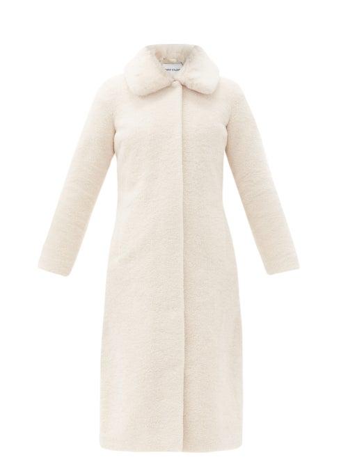 Matchesfashion.com Stand Studio - Jennifer Single-breasted Faux-fur Teddy Coat - Womens - Ivory