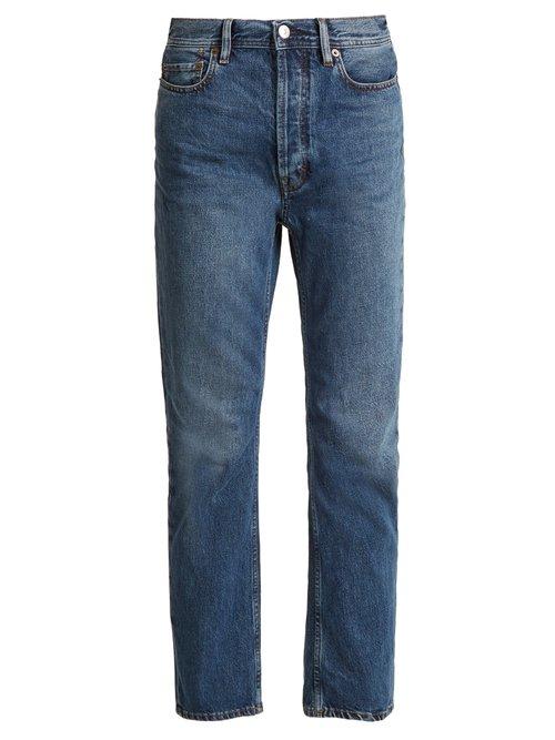 Matchesfashion.com Acne Studios - Bl Konst Log Low Rise Straight Leg Jeans - Womens - Mid Blue