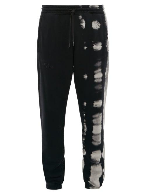 Matchesfashion.com Marcelo Burlon - Tie Dye Cotton Jersey Track Pants - Mens - Black White