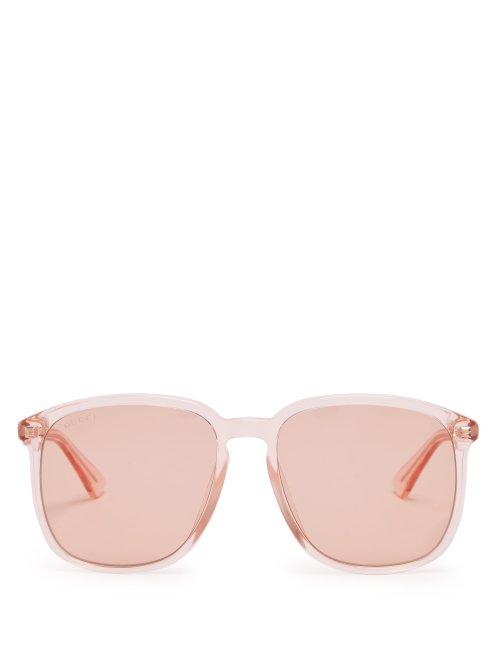 Matchesfashion.com Gucci - Round Frame Acetate Sunglasses - Mens - Clear