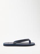 The Resort Co - Suede And Leather Flip Flops - Mens - Navy