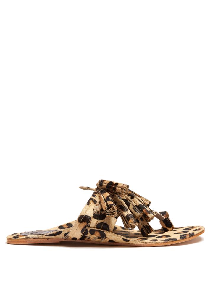 Figue Scaramouche Calf-hair Tassel Sandals