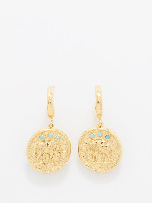 Hermina Athens - Akira Mini Gold-plated Hoop Earrings - Womens - Yellow Gold