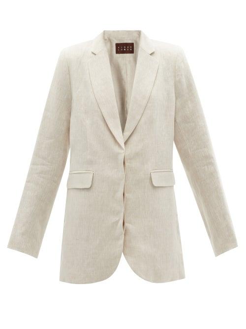 Matchesfashion.com Albus Lumen - Mare Single-breasted Linen Blazer - Womens - Ivory