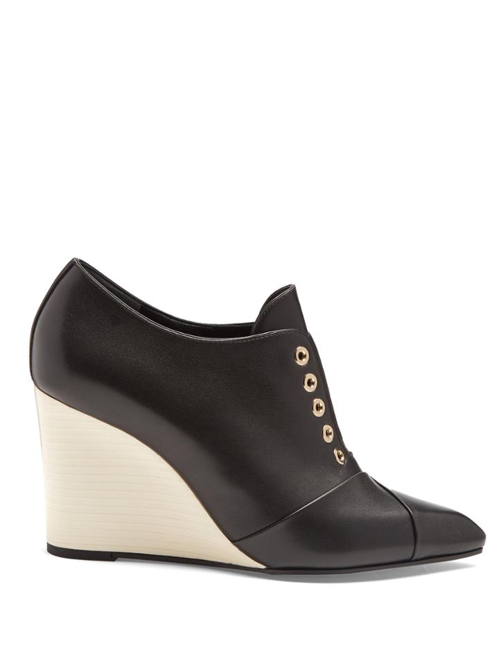 Lanvin Point-toe Leather Wedges