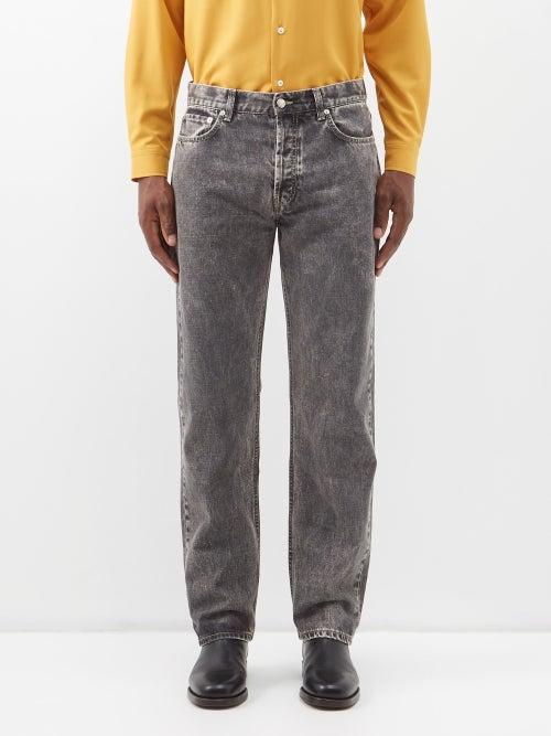 Sfr - Washed Straight-leg Jeans - Mens - Grey