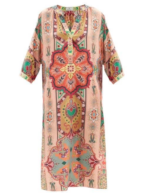Etro - Amazed Printed Silk Dress - Womens - Multi