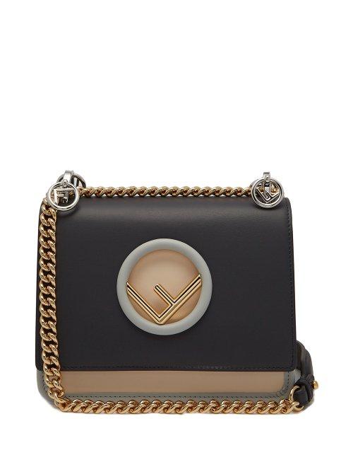 Matchesfashion.com Fendi - Kan I Logo Leather Cross Body Bag - Womens - Blue Multi