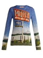 No. 21 Crew-neck Motel-intarsia Knit Sweater