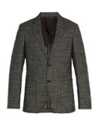Matchesfashion.com Ermenegildo Zegna - Single Breasted Checked Wool Blend Blazer - Mens - Grey