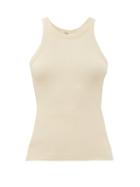 Matchesfashion.com Totme - Ribbed Organic-cotton Blend Jersey Tank Top - Womens - Cream