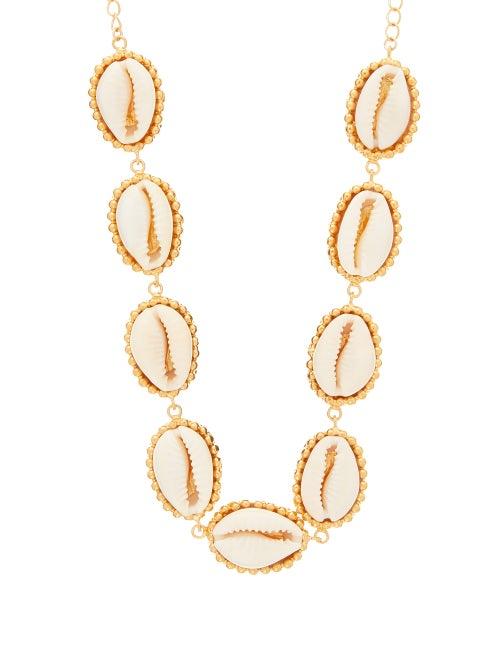 Matchesfashion.com Elise Tsikis - Iraklio Shell & Gold Plated Necklace - Womens - White