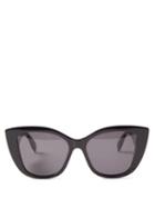 Alexander Mcqueen - Graffiti-logo Cat-eye Acetate Sunglasses - Womens - Black
