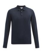 Matchesfashion.com Sunspel - Sea Island Cotton-jersey Long-sleeved Polo Shirt - Mens - Navy