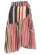 Matchesfashion.com Apiece Apart - Iberia Striped Cotton Blend Wrap Skirt - Womens - Multi