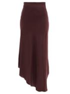 Raey - Fluid Dip-hem Midi Skirt - Womens - Burgundy