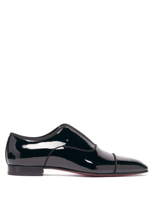 Matchesfashion.com Christian Louboutin - Alpha Male Patent-leather Derby Shoes - Mens - Black
