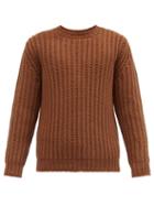 Matchesfashion.com Altea - Rib-knitted Wool Sweater - Mens - Light Brown