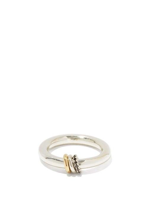 Matchesfashion.com Spinelli Kilcollin - Sirius Max Black-diamond & Sterling-silver Ring - Mens - Silver Multi