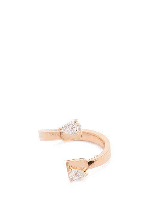 Matchesfashion.com Repossi - Serti Carrs Alterns Diamond 18kt Rose-gold Ring - Womens - Rose Gold