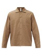 Another Aspect - Chest-pocket Raw-silk Shirt - Mens - Khaki